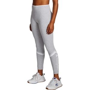 Champion Women's Chevron Tights Sports Legging High Rise Grey White Stretch Sz M